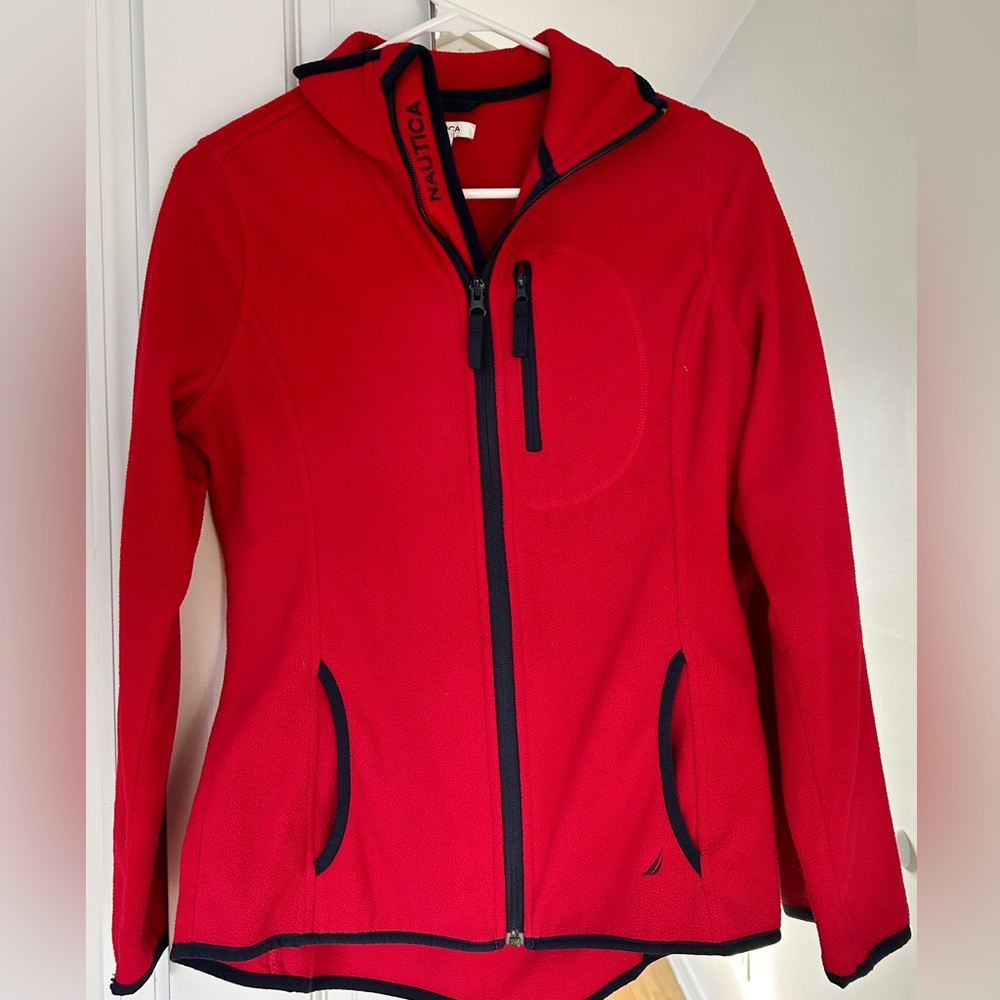 Nautica Women's Vibrant Red Fleece Jacket